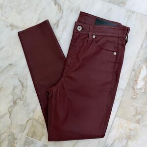 rag & bone 100% leather burgundy high waisted pants